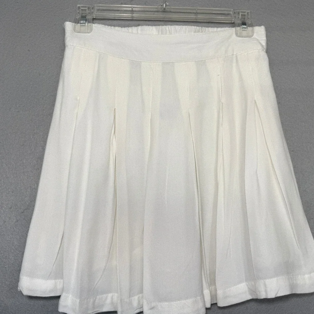 Sim & Sam Y2K Linen Pleated Mini Skirt Women's Size S Flowy Balletcore Coquette